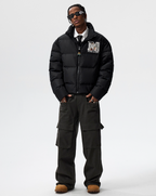MEDM 3D Embroidered Lace Puffer Jacket
