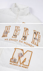 MEDM 3D Embroidered Lace Puffer Jacket