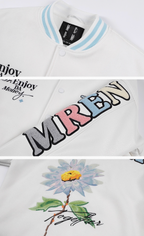 MEDM Daisy Floral Varsity Jacket
