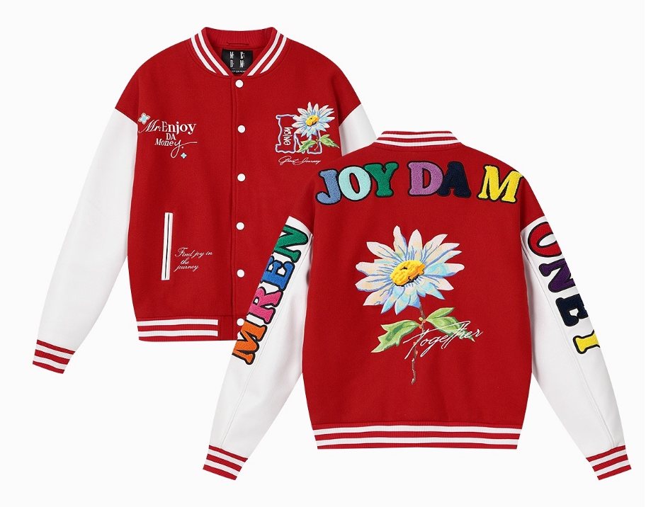MEDM Daisy Floral Varsity Jacket
