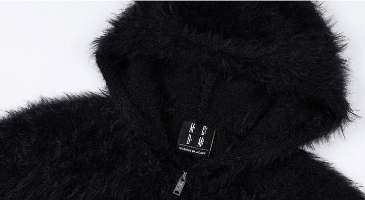 MEDM Mohair Hooded Zip Up Jacket
