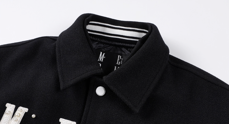 MEDM Pearl Logo Color Block Varsity Jacket