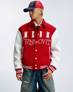 MEDM Pearl Logo Color Block Varsity Jacket