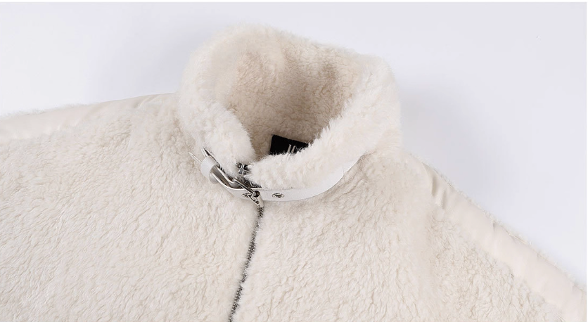 MEDM Ethnic Trim Belted Sherpa Jacket