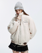MEDM Ethnic Trim Belted Sherpa Jacket