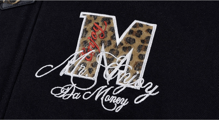 MEDM Leopard Collar Belted Work Jacket