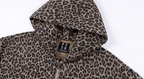 MEDM Embroidered Leopard Zip Up Hooded Jacket