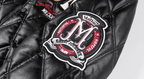 MEDM Diamond Quilted PU Leather Varsity Jacket