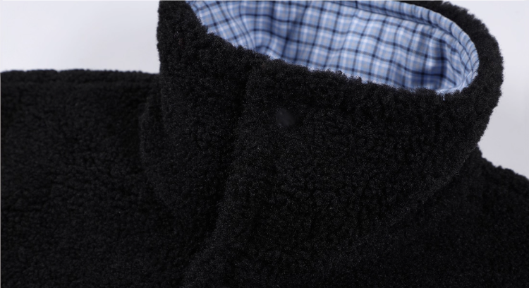 MEDM Plaid Trim Sherpa Short Jacket