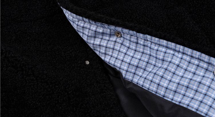 MEDM Plaid Trim Sherpa Short Jacket