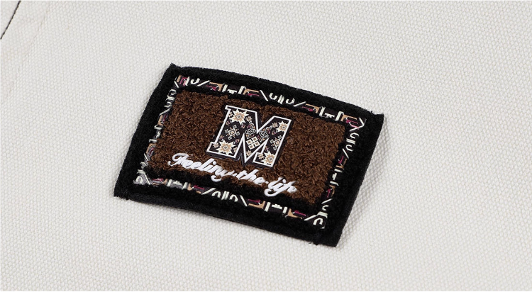 MEDM Ethnic Collar Patch Pocket Quilted Lined Work Jacket