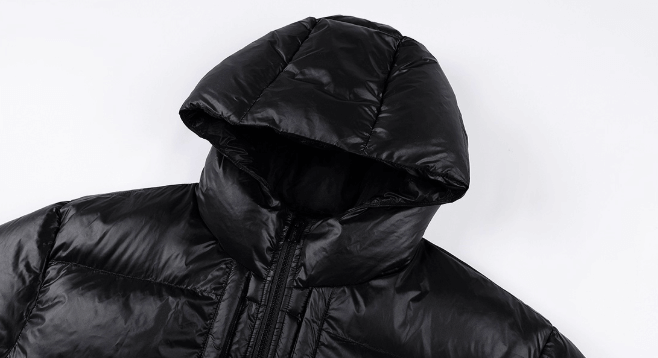 MEDM Leopard Leather Patch Puffer Jacket