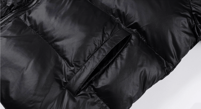 MEDM Leopard Leather Patch Puffer Jacket