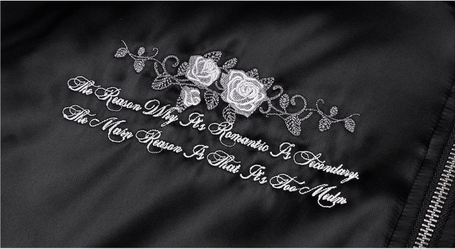 MEDM Rose Embroidered Gemstone MA-1 Bomber Jacket