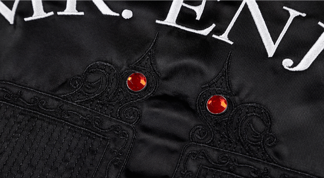 MEDM Rose Embroidered Gemstone MA-1 Bomber Jacket