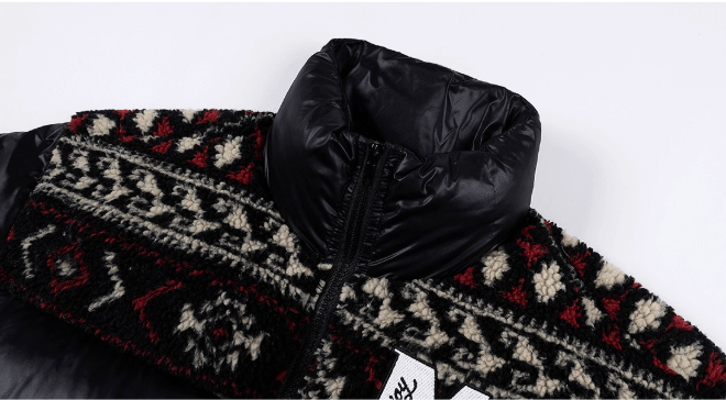 MEDM Ethnic Patchwork Puffer Jacket