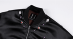 MEDM Gemstone Studded Leather Patch MA-1 Bomber Jacket