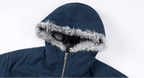 MEDM Fur Lined Washed Work Hooded Jacket