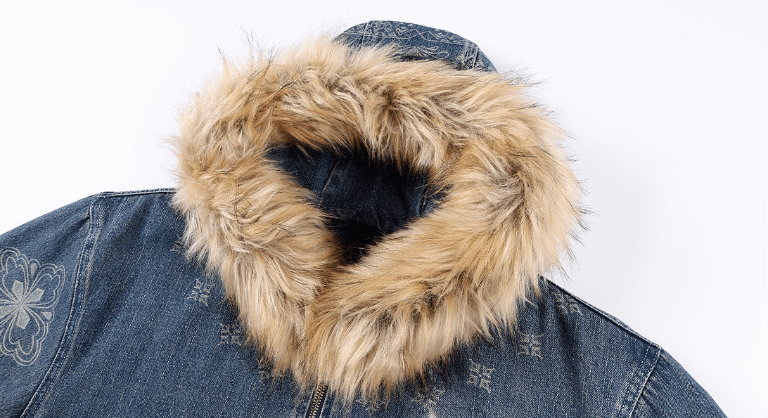 MEDM Ethnic Paisley Denim Hooded Jacket
