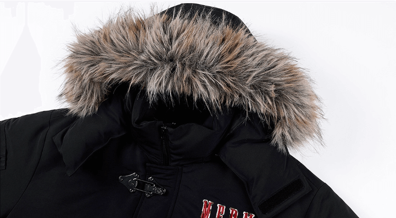 MEDM Detachable Fur Metal Snaps Down Jacket