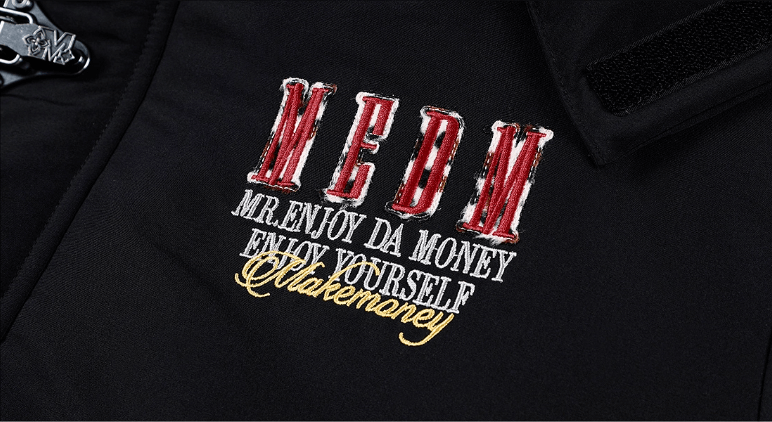 MEDM Detachable Fur Metal Snaps Down Jacket