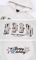 MEDM Animal Leather Logo Patch Hoodie