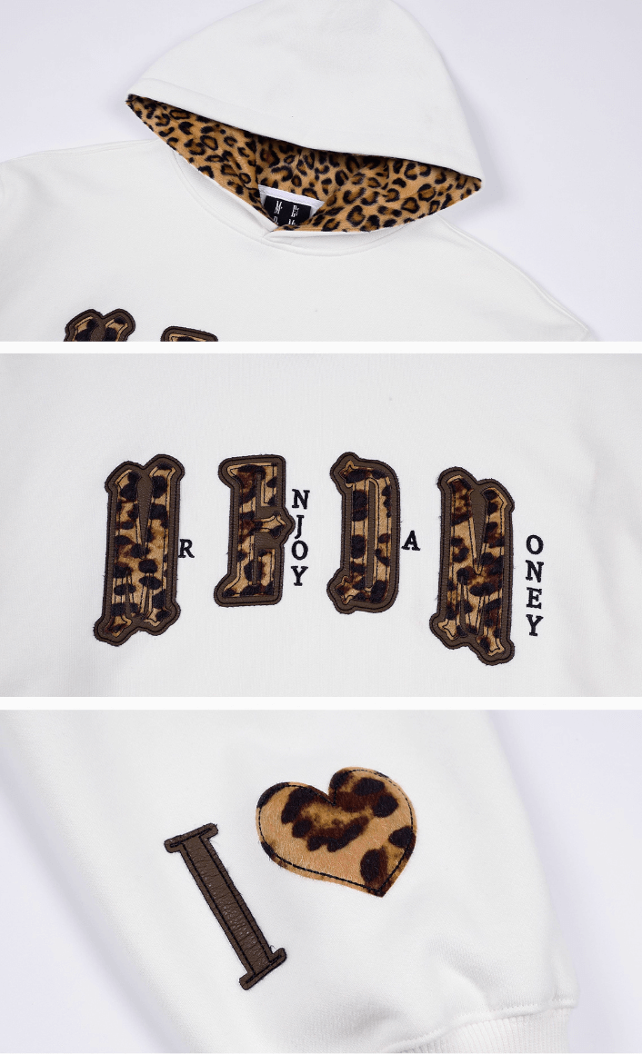 MEDM Leopard Faux Fur Layered Hoodie