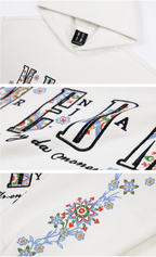 MEDM Ethnic Flower Embroidered Hoodie