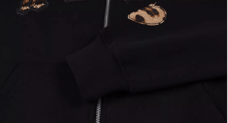MEDM Leopard Faux Fur Layered Zip Up Hoodie
