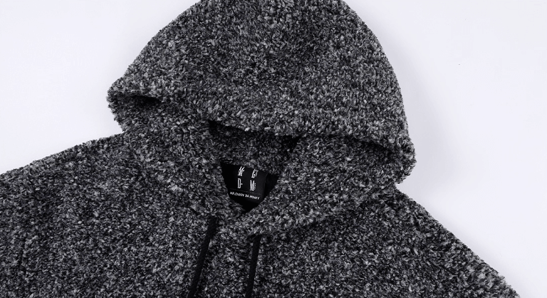 MEDM Gradient Embroidery Sherpa Fleece Hoodie