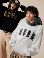 MEDM Patterned Sherpa Hood Patchwork Hoodie