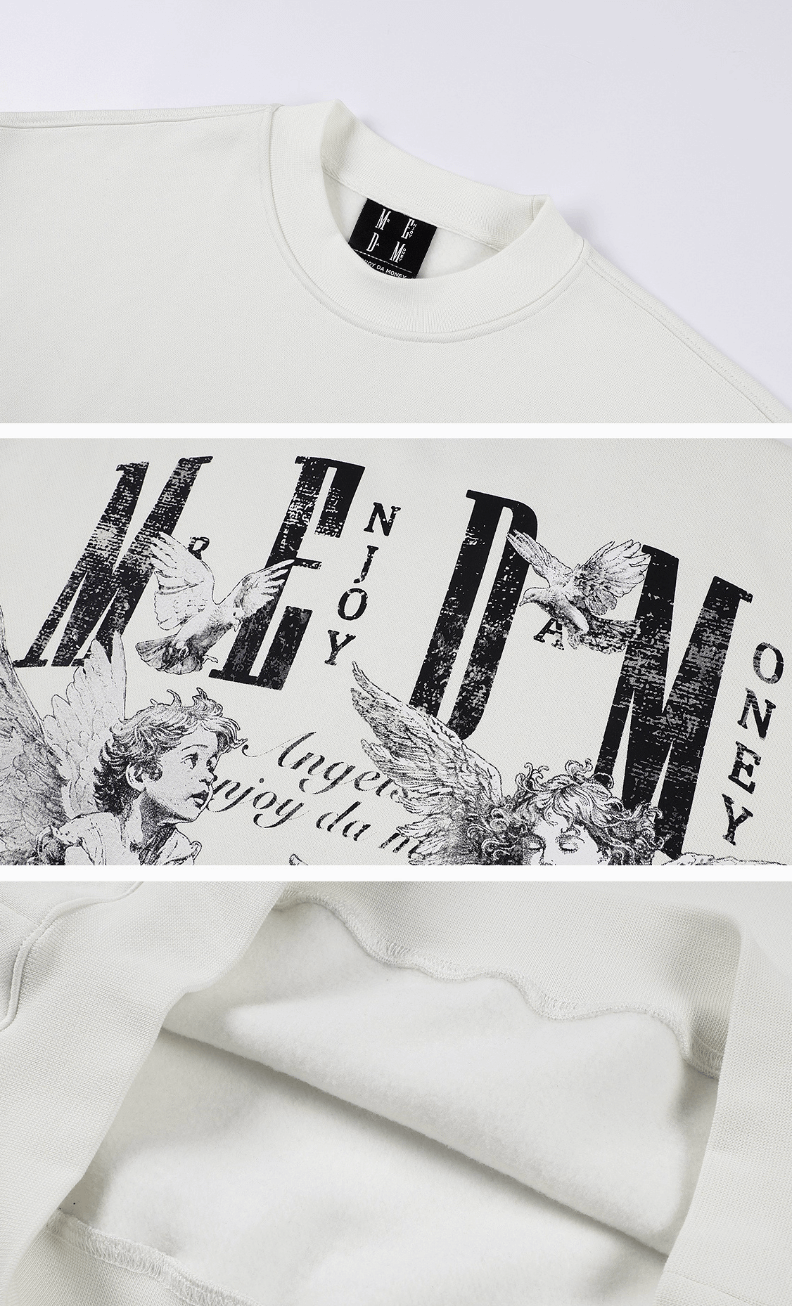 MEDM Angel Print Patch Sweatshirt