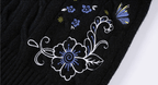 MEDM Floral Butterfly Embroidered Cable Knit Cardigan