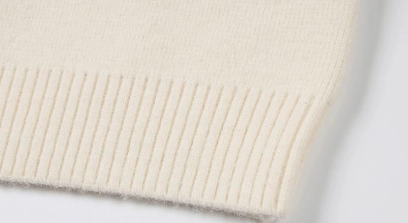 MEDM Rose Embroidered Half Zip Knit Sweater