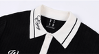 MEDM Color Blocked Long Sleeve Knit Polo Sweater