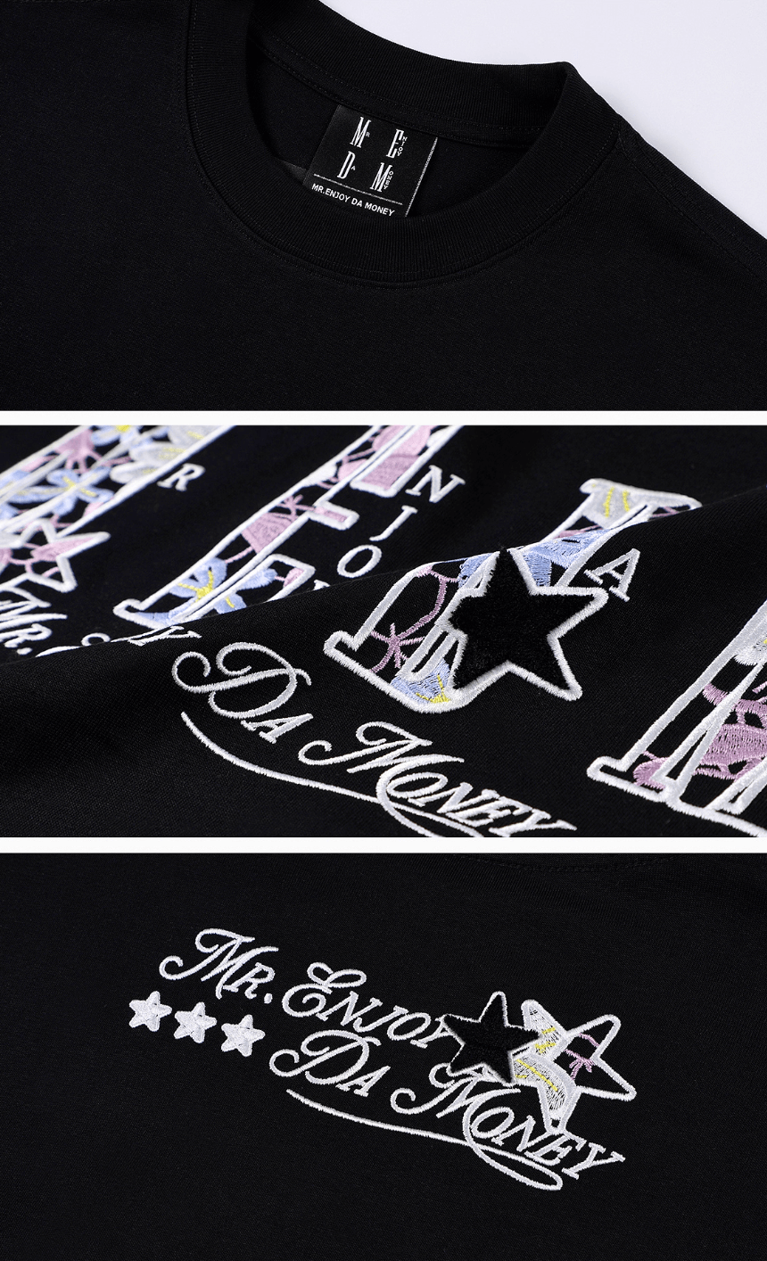 MEDM Flower Star Logo Embroidered Long Sleeve Tee