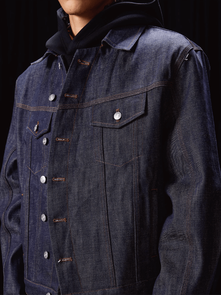 Labt Cowboy Wave Button Denim Jacket