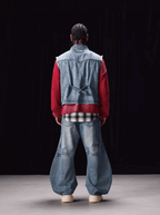 Labt Washed Denim Western Short Vest
