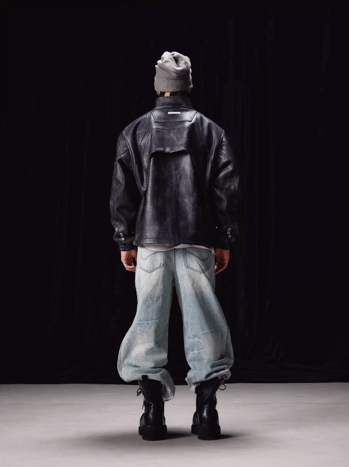 Labt PU Leather Structured Racing Jacket