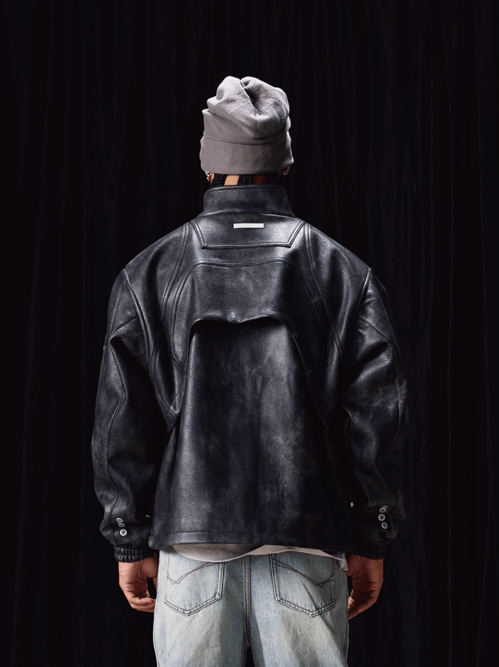 Labt PU Leather Structured Racing Jacket