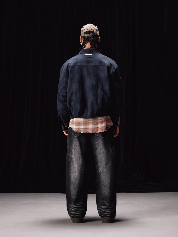 Labt Printed Vintage Effect Quilted Work Jacket
