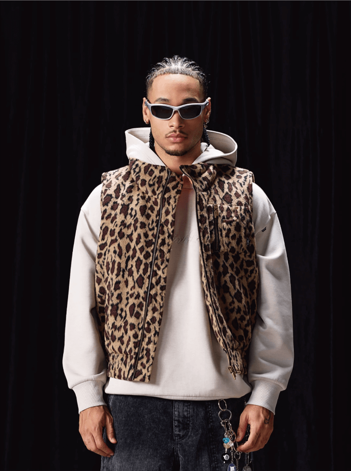 Labt Leopard Print Air Force Vest