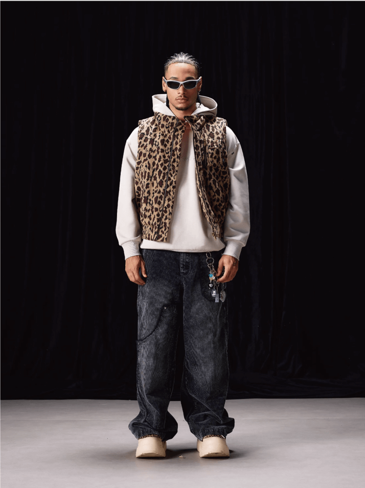 Labt Leopard Print Air Force Vest