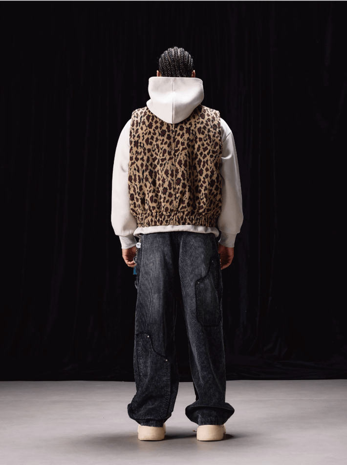 Labt Leopard Print Air Force Vest