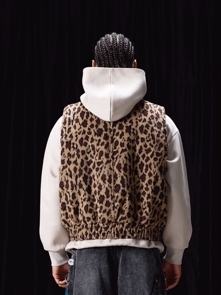 Labt Leopard Print Air Force Vest