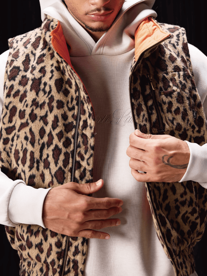 Labt Leopard Print Air Force Vest