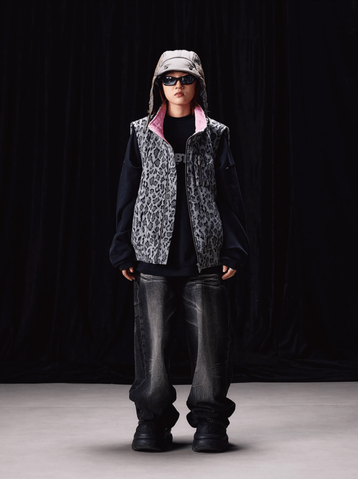 Labt Leopard Print Air Force Vest