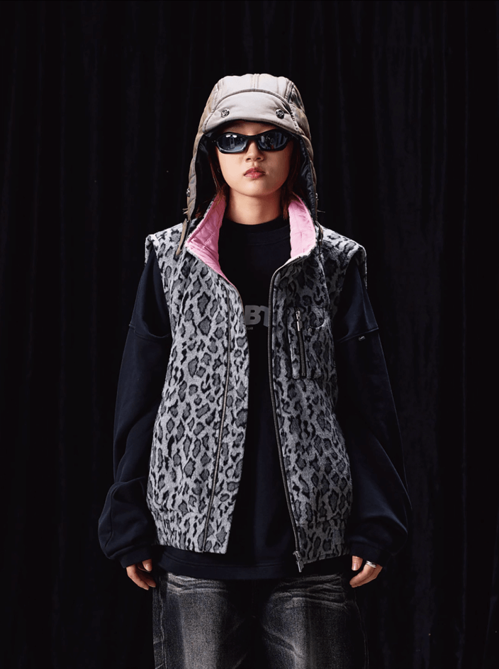 Labt Leopard Print Air Force Vest