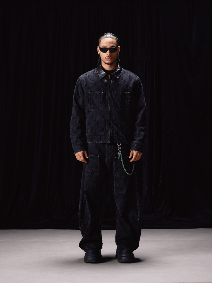 Labt Customized Jacquard Washed Denim Work Jacket