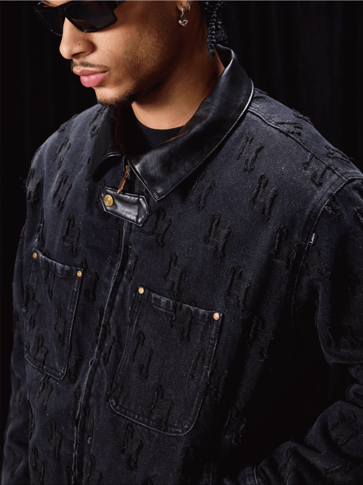 Labt Customized Jacquard Washed Denim Work Jacket